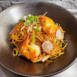 Nouilles sauté aux scampis